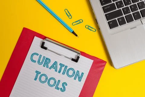 Word writing text Curation Tools. Business concept for Software used in Stock Photos