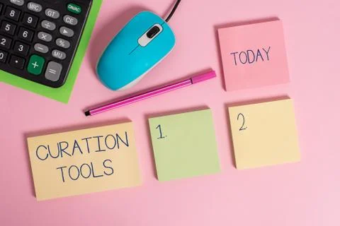 Word writing text Curation Tools. Business concept for Software used in Stock Photos
