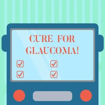 Word writing text Cure For Glaucoma. Business concept for eye drops pills laser Stock Illustration