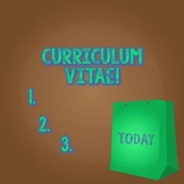 Word writing text Curriculum Vitae. Business concept for brief account demons Illustrazione stock