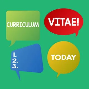 Word writing text Curriculum Vitae. Business concept for brief account demons Stock Illustration