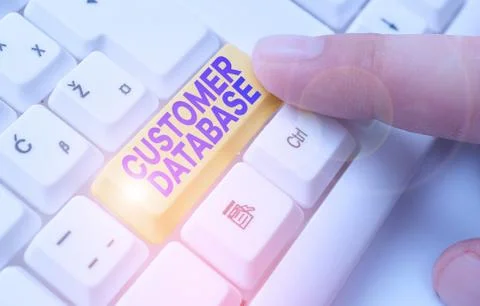 Word writing text Customer Database. Business concept for uptodate on customer Stock Photos