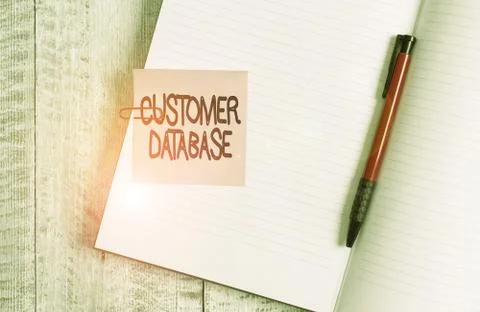 Word writing text Customer Database. Business concept for uptodate on customer Stock Photos