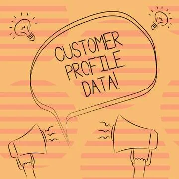 Word writing text Customer Profile Data. Business concept for report about the Stock Illustration