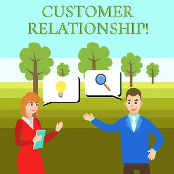 Word writing text Customer Relationship. Business concept for Deal and Stock Illustration