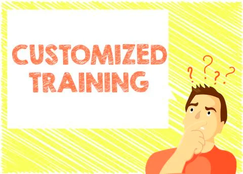 Word writing text Customized Training. Business concept for Designed to Meet Illustrazione stock