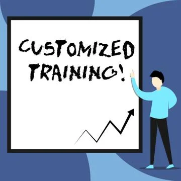 Word writing text Customized Training. Business concept for Designed to Meet Illustrazione stock