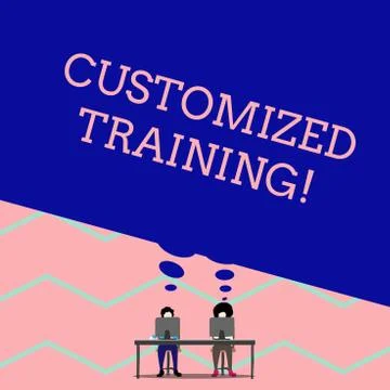 Word writing text Customized Training. Business concept for Designed to Meet Stock Illustration