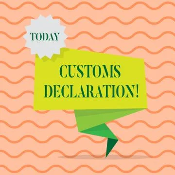 Word writing text Customs Declaration. Business concept for Official document Stock Illustration