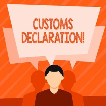 Word writing text Customs Declaration. Business concept for Official document 스톡 일러스트