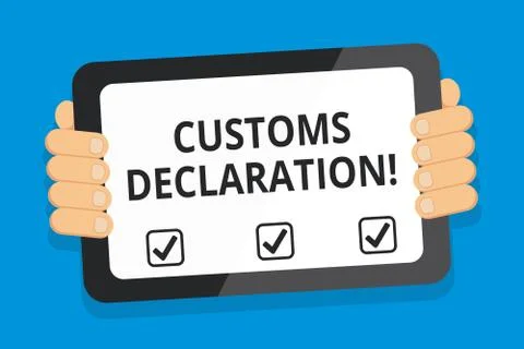 Word writing text Customs Declaration. Business concept for Official document Stock Illustration