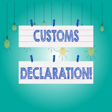 Word writing text Customs Declaration. Business concept for Official document Stock Illustration