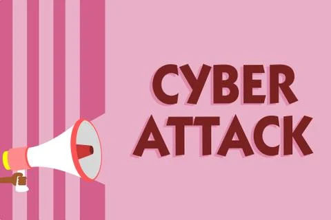 Word writing text Cyber Attack. Business concept for An attempt by hackers to Illustration