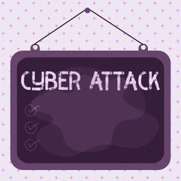 Word writing text Cyber Attack. Business concept for attempt by hackers to Illustration