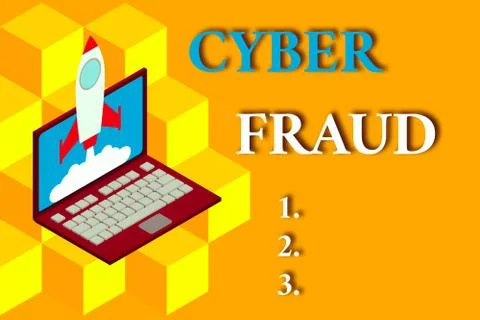 Word writing text Cyber Fraud. Business concept for any crime that is committed Stock Illustration