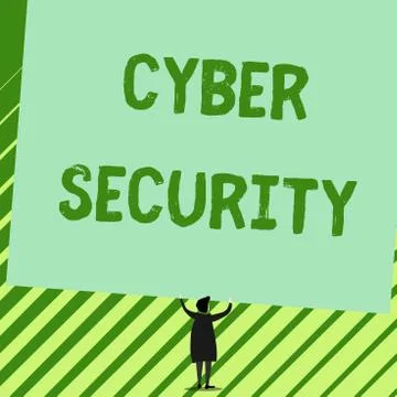 Word writing text Cyber Security. Business concept for Protect a computer system Illustrazione stock