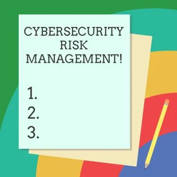 Word writing text Cybersecurity Risk Management. Business concept for Illustrazione stock