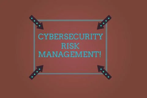 Word writing text Cybersecurity Risk Management. Business concept for Illustrazione stock
