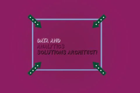 Word writing text Data And Analytics Solutions Architect. Business concept for Stock Illustration