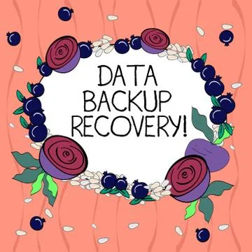 Word writing text Data Backup Recovery. Business concept for the process of Illustrazione stock