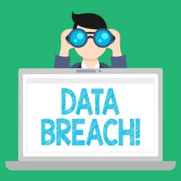 Word writing text Data Breach. Business concept for security incident in whic Illustrazione stock