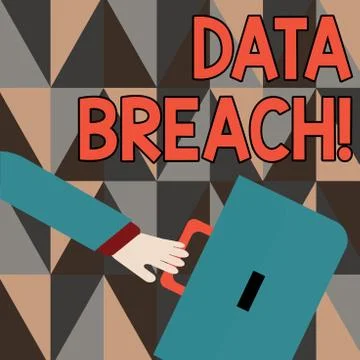 Word writing text Data Breach. Business concept for security incident in whic Illustrazione stock