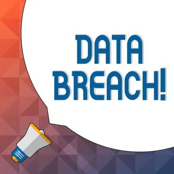 Word writing text Data Breach. Business concept for security incident in whic Illustrazione stock