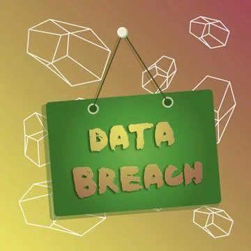 Word writing text Data Breach. Business concept for incident in which sensitive Stock Illustration