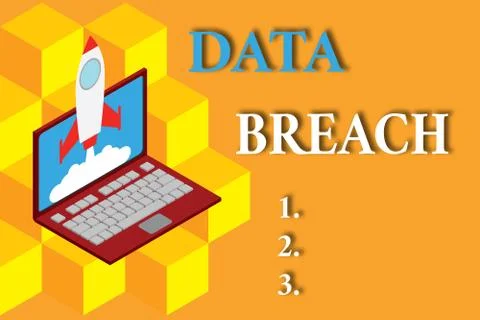 Word writing text Data Breach. Business concept for incident in which sensitive Stockillustratie