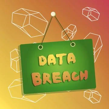 Word writing text Data Breach. Business concept for incident in which sensitive 스톡 일러스트