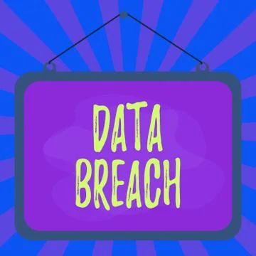 Word writing text Data Breach. Business concept for incident in which sensitive 스톡 일러스트