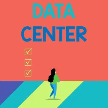 Word writing text Data Center. Business concept for a repository that houses イラスト素材