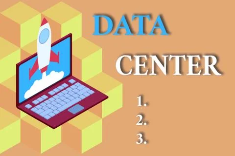 Word writing text Data Center. Business concept for a repository that houses 库存插图