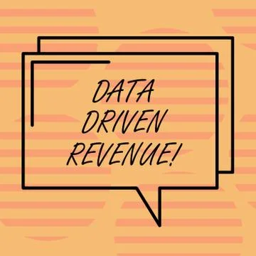Word writing text Data Driven Revenue. Business concept for makes strategic 스톡 일러스트