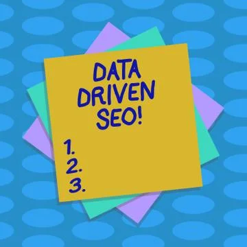 Word writing text Data Driven Seo. Business concept for Search engine Stock Illustration