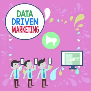 Word writing text Data Driven Marketing. Business concept for Strategy built on Stock Illustration