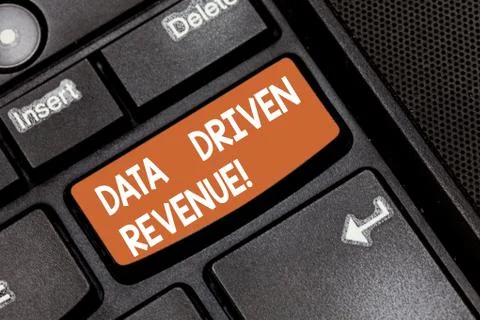 Word writing text Data Driven Revenue. Business concept for makes strategic Stock Photos