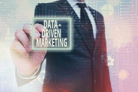Word writing text Data driven Marketing. Business concept for process by which Stock Photos