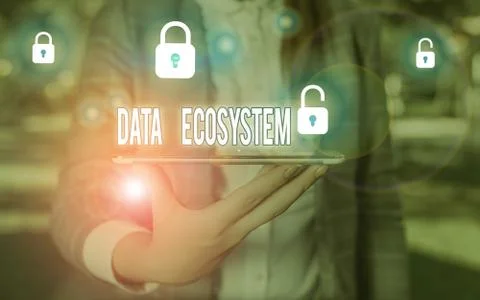 Word writing text Data Ecosystem. Business concept for collection of Stockfoto's