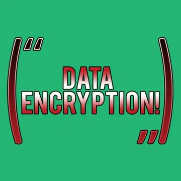 Word writing text Data Encryption. Business concept for another form code that Stock Illustration