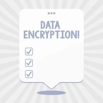 Word writing text Data Encryption. Business concept for another form code that Stock Illustration