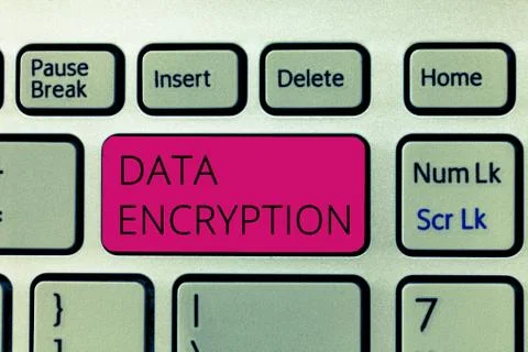 Word writing text Data Encryption. Business concept for Symmetric key algorithm Stock Photos