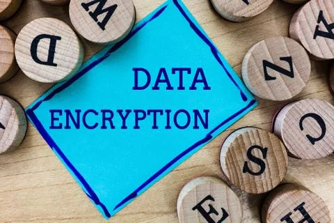 Word writing text Data Encryption. Business concept for Symmetric key algorithm Stock Photos