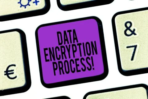 Word writing text Data Encryption Process. Business concept for The method of Foto stock