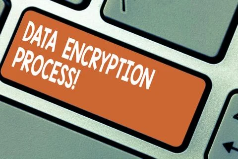 Word writing text Data Encryption Process. Business concept for The method of Foto stock