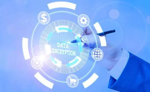 Word writing text Data Encryption. Business concept for Conversion of data into Stock Photos