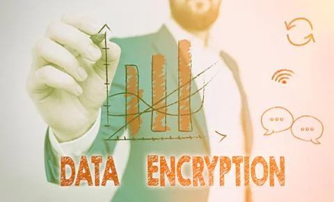 Word writing text Data Encryption. Business concept for Symmetrickey algorithm Stock Photos