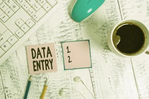 Word writing text Data Entry. Business concept for process of inputting data or Fotos de archivo