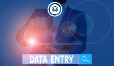 Word writing text Data Entry. Business concept for process of inputting data or Stock Photos