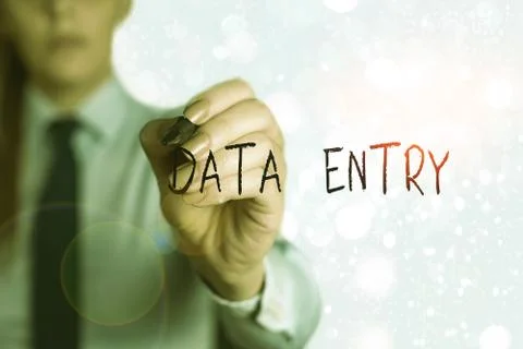 Word writing text Data Entry. Business concept for process of inputting data or Foto stock